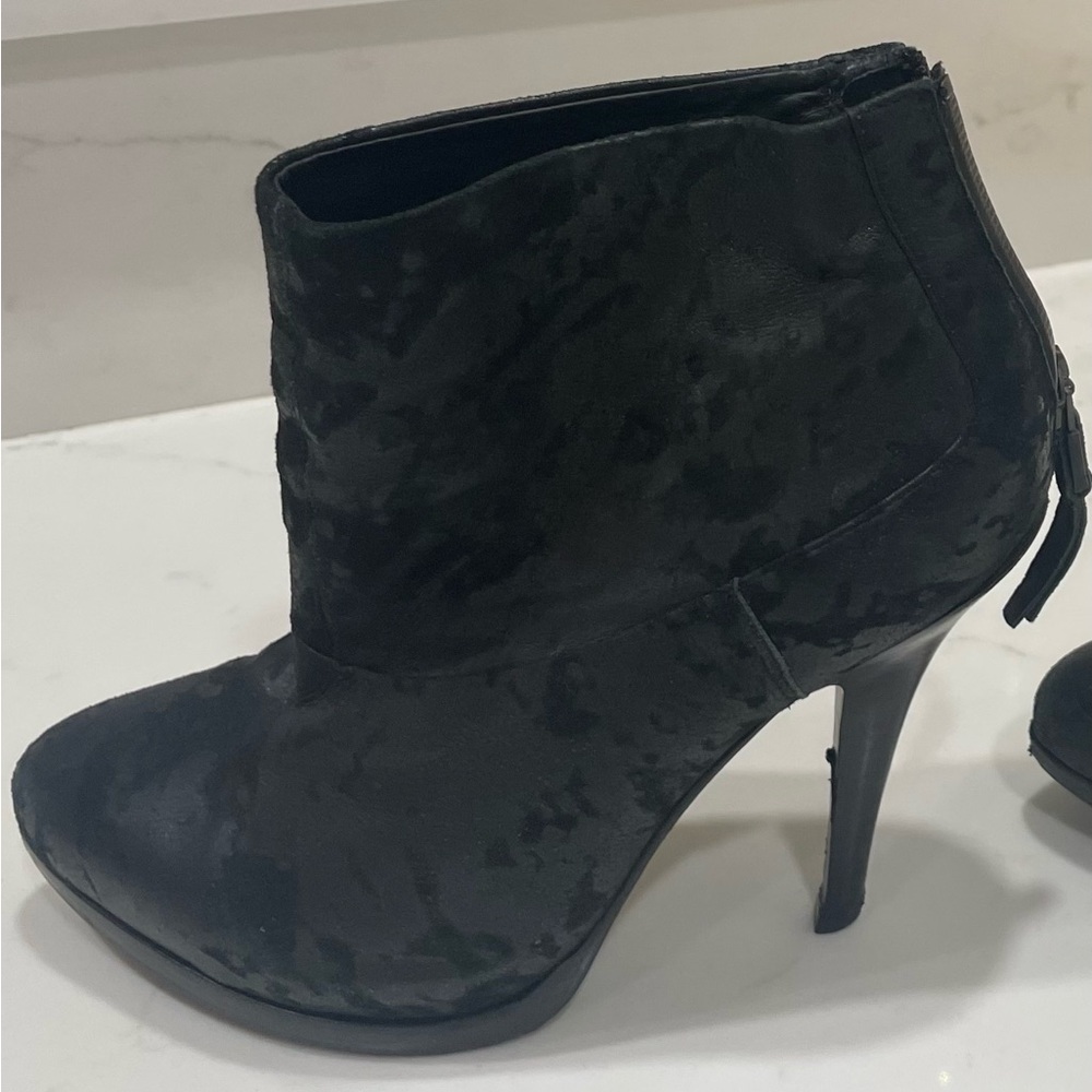All saints Black Heeled Boots Suede Pointed Toe